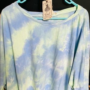 Easel tie dyed oversized cotton sweatshirt M NWT